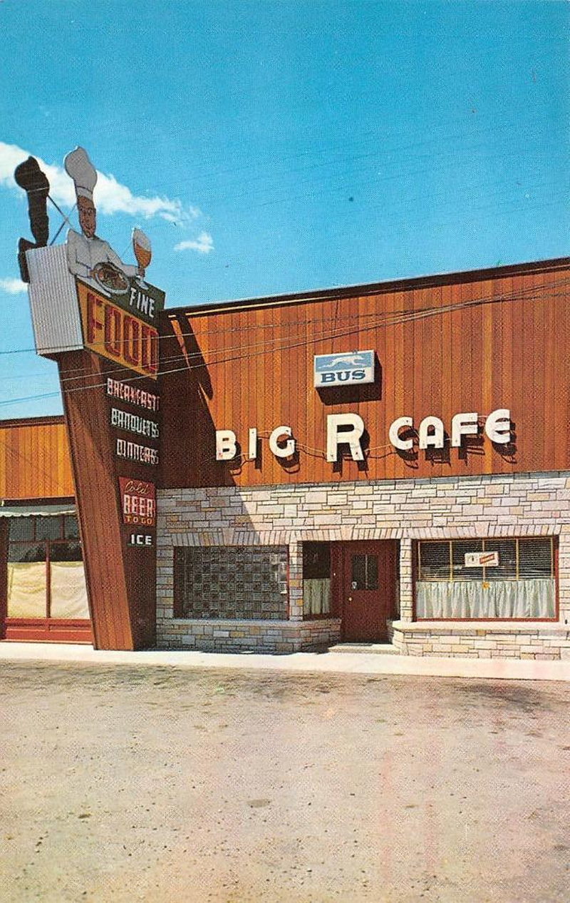 Big R Cafe - Vintage Postcard